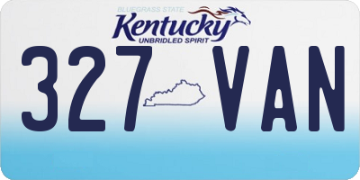 KY license plate 327VAN