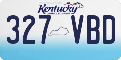 KY license plate 327VBD