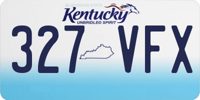 KY license plate 327VFX