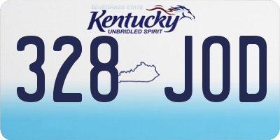 KY license plate 328JOD
