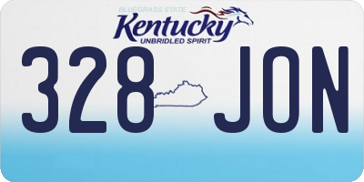 KY license plate 328JON