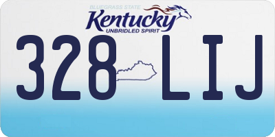 KY license plate 328LIJ