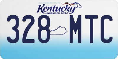 KY license plate 328MTC