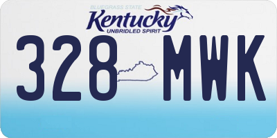 KY license plate 328MWK