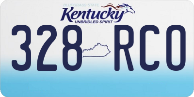 KY license plate 328RCO