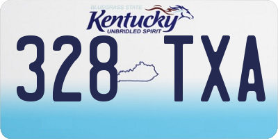 KY license plate 328TXA