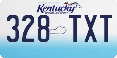 KY license plate 328TXT