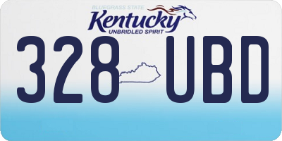 KY license plate 328UBD