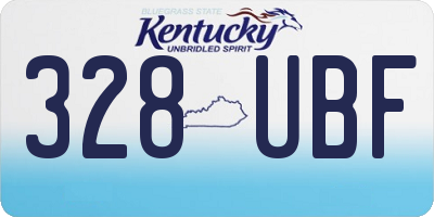 KY license plate 328UBF