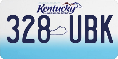 KY license plate 328UBK