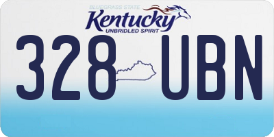 KY license plate 328UBN