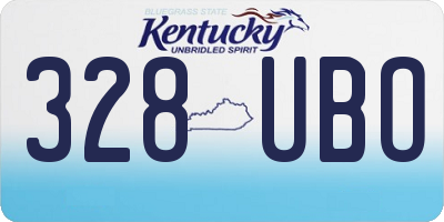 KY license plate 328UBO