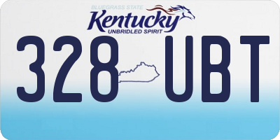 KY license plate 328UBT