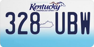 KY license plate 328UBW