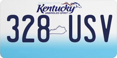 KY license plate 328USV