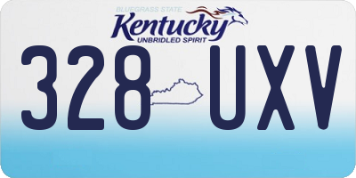 KY license plate 328UXV