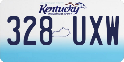 KY license plate 328UXW