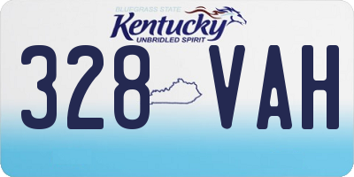 KY license plate 328VAH