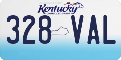 KY license plate 328VAL