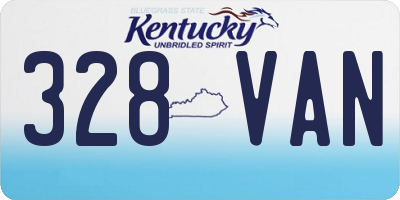 KY license plate 328VAN