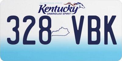KY license plate 328VBK