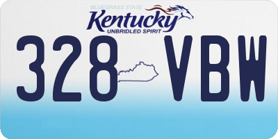 KY license plate 328VBW