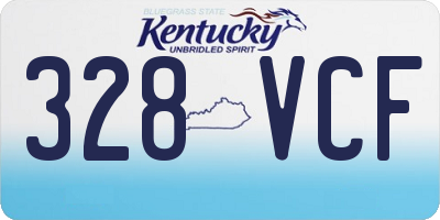 KY license plate 328VCF