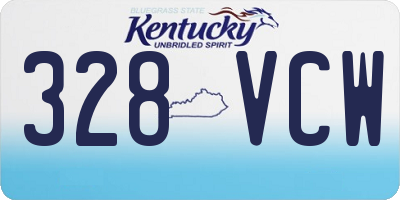 KY license plate 328VCW