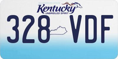 KY license plate 328VDF