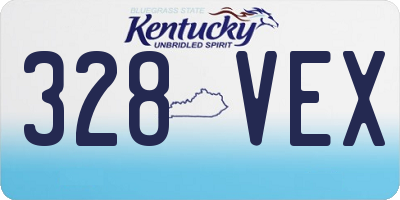 KY license plate 328VEX