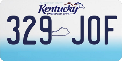 KY license plate 329JOF