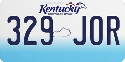 KY license plate 329JOR