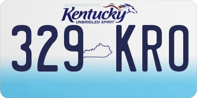 KY license plate 329KRO
