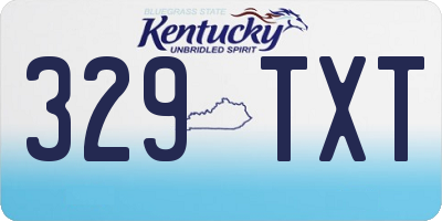 KY license plate 329TXT