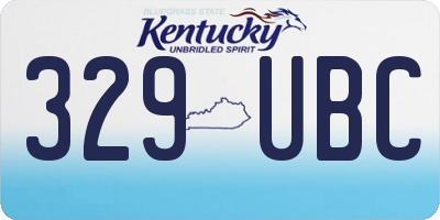 KY license plate 329UBC