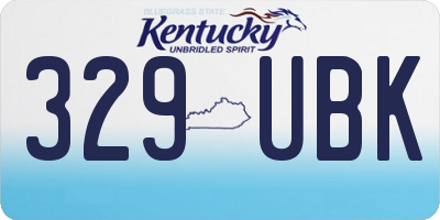 KY license plate 329UBK