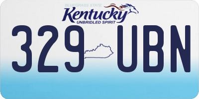 KY license plate 329UBN