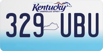KY license plate 329UBU