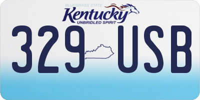 KY license plate 329USB