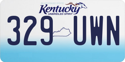 KY license plate 329UWN
