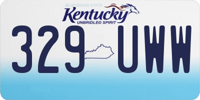 KY license plate 329UWW