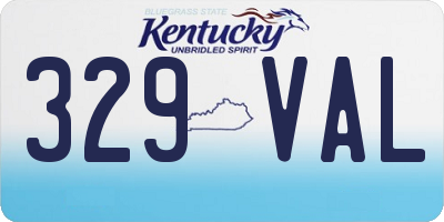 KY license plate 329VAL
