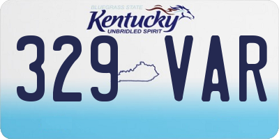 KY license plate 329VAR