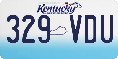 KY license plate 329VDU