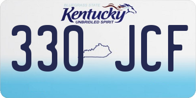 KY license plate 330JCF