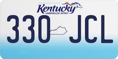 KY license plate 330JCL