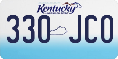 KY license plate 330JCO