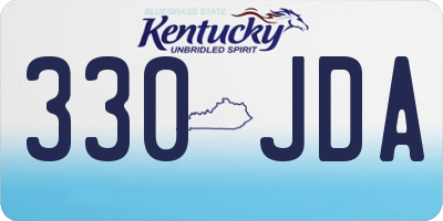 KY license plate 330JDA