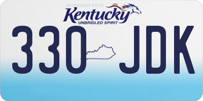 KY license plate 330JDK