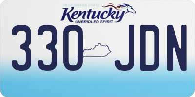 KY license plate 330JDN